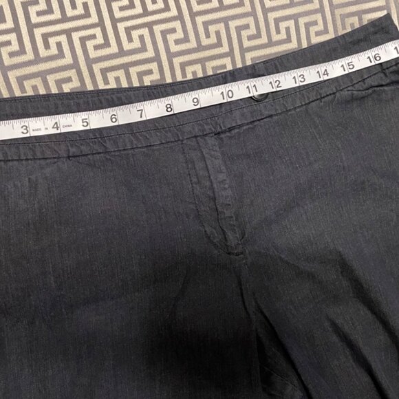 Ann Taylor Signature Capri Pants Petite 12P Charcoal Gray Side Pockets - Picture 7 of 9